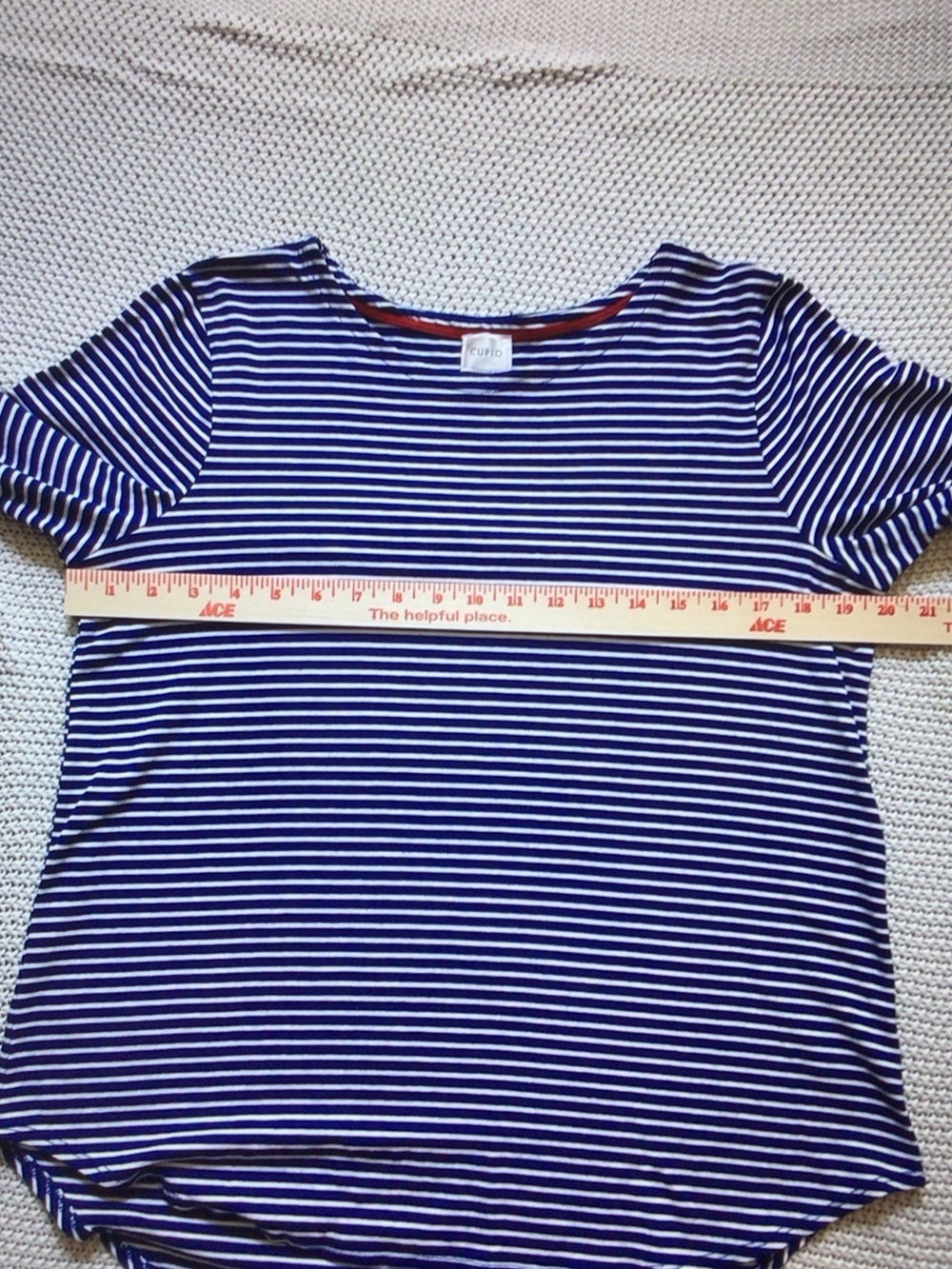 Cupio Blue and White Striped Short Sleeve Tee - Picture 6 of 8